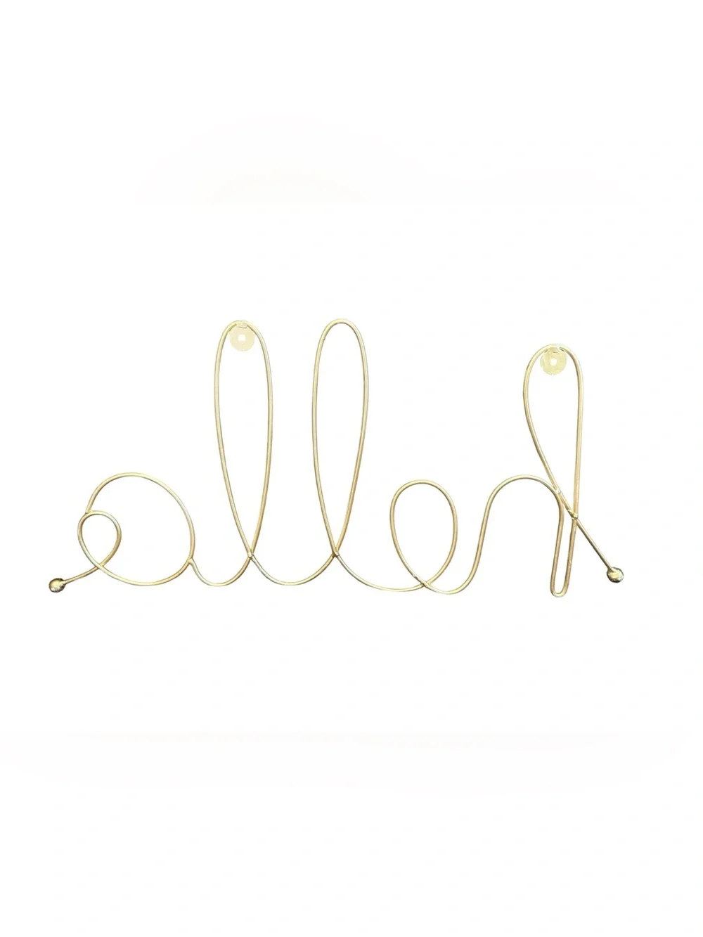 “Hello” Text Script Gold Metal Wire Hanging 25” Wall Accent Home Decor